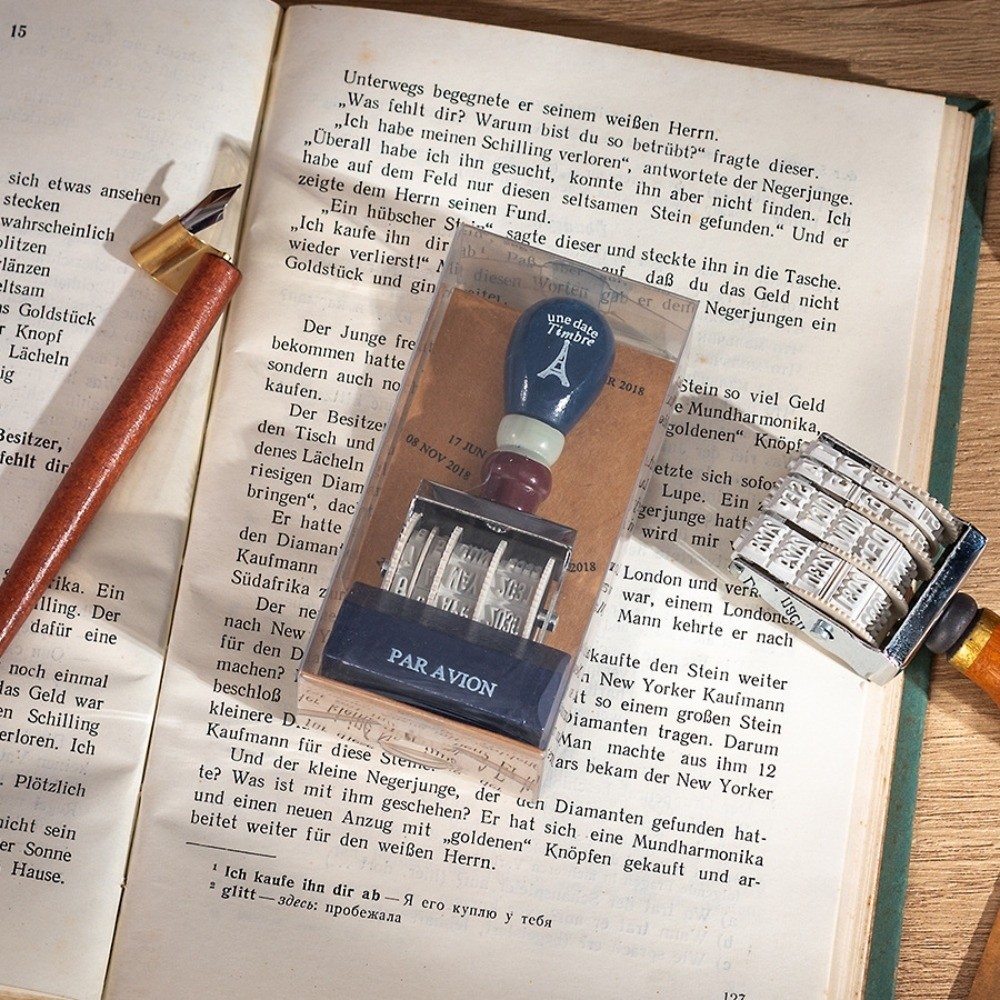 Retro Wooden Roller Date Seal  - огляд і ціна Rubber Date Stamp