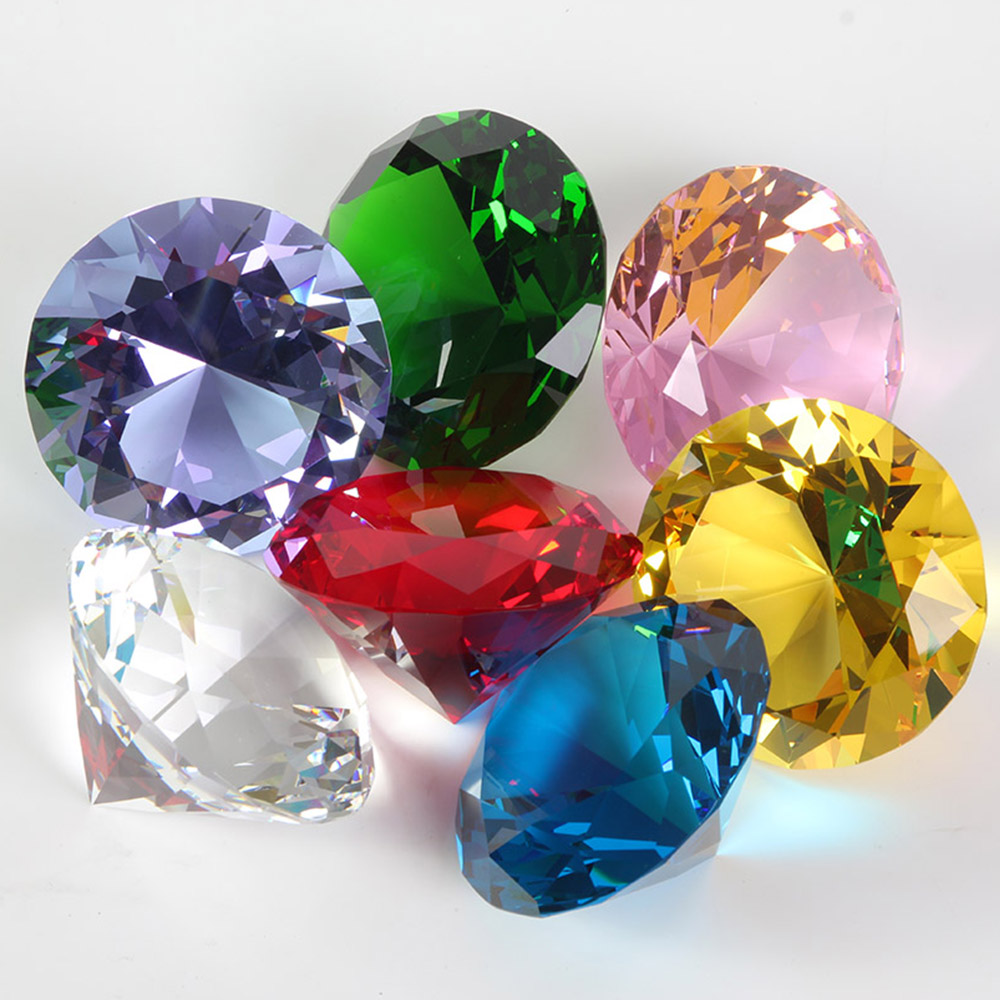 10 Colors Crystal Diamond Shap - огляд і ціна Paper Weight Crystal