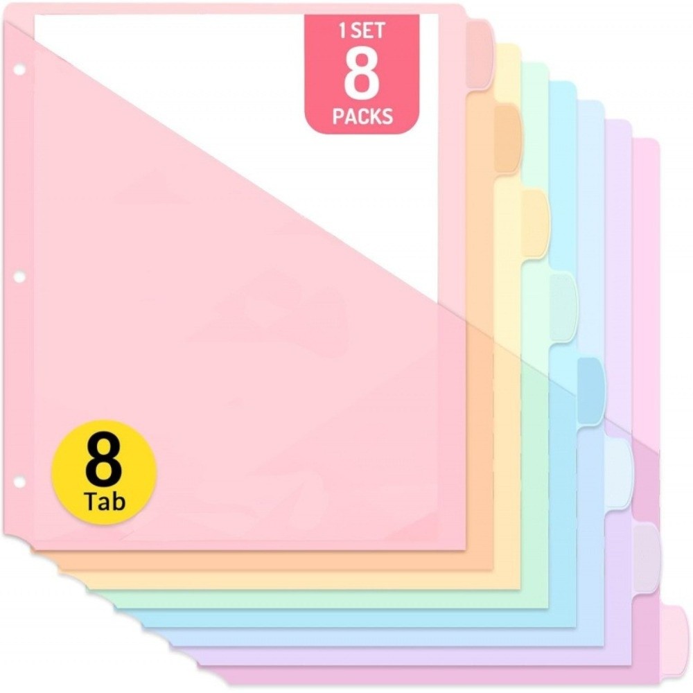 8 pcs A4 Pastel Binder Divider - огляд і ціна Tab Divider A4