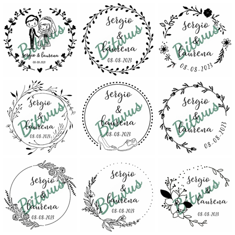 Custom Wedding Stamp inked sta - огляд і ціна Rubber Date Stamp